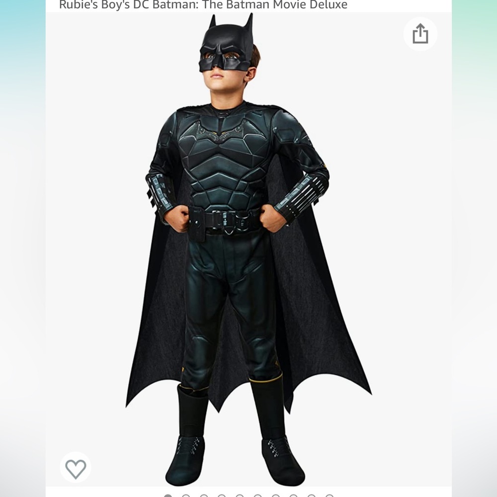 Batman Boys Large Deluxe Costume Rubies Halloween NEW